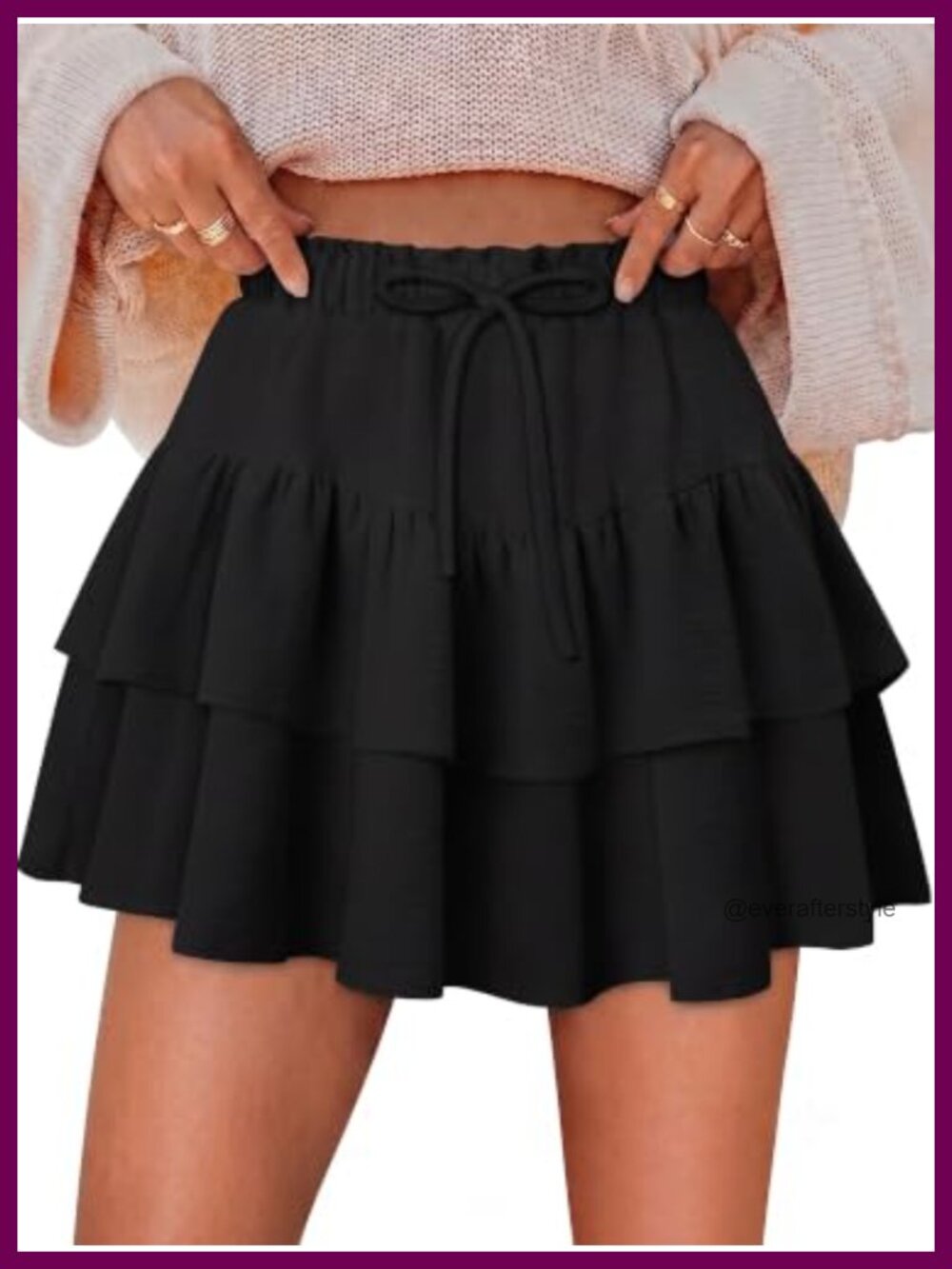 Flowy Ruffle Tiered Skorts Boho Mini Skirt Women Casual Summer Shorts